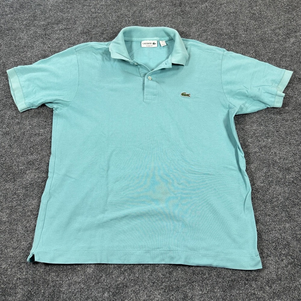 Lacoste Polo Shirt Mens L Blue Short Sleeve Classic Fit Crocodile Logo Casual
